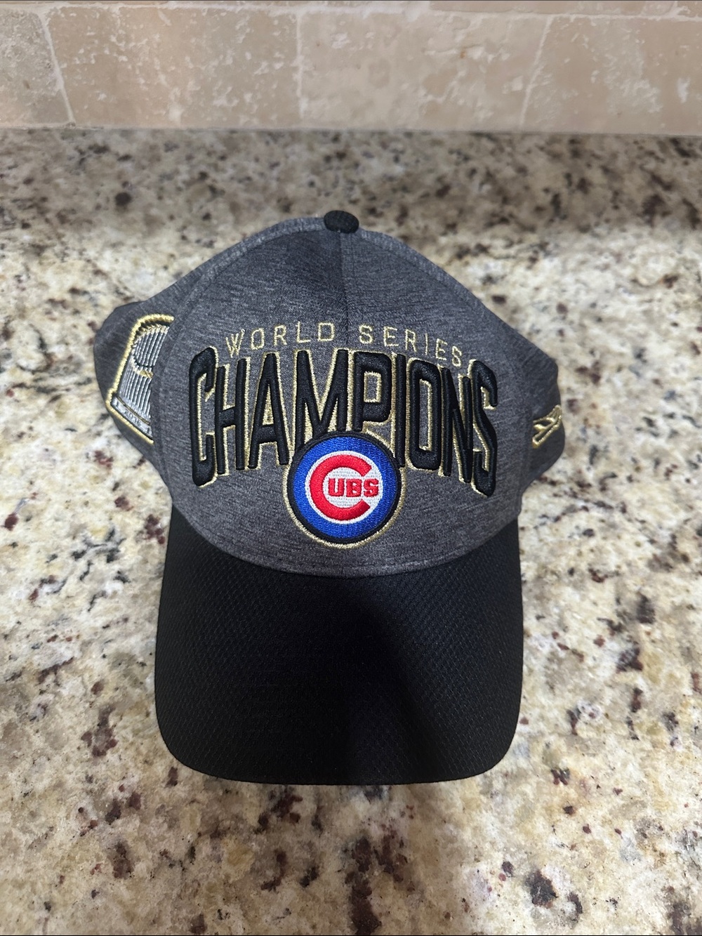 Chicago Cubs World Series Champions Gray & Black Cap